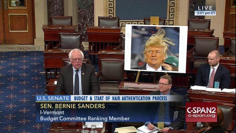 Illustration for article titled 14 Large Posters Bernie Should Have Brought to the Senate Floor Instead of That Trump Tweet